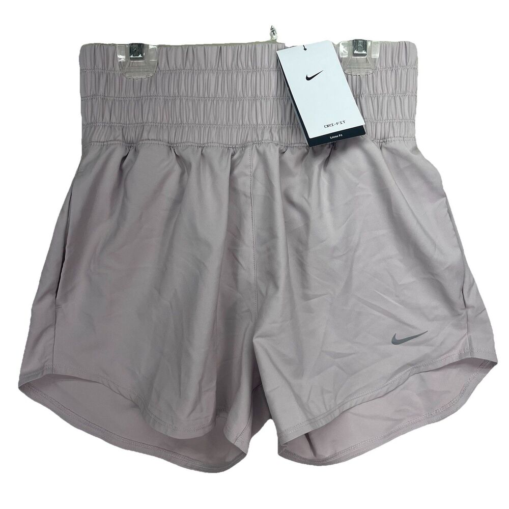 NWT Nike One Dri-FIT DX6642-019 Women Ivory Ultra High Brief-Lined Shorts Size S